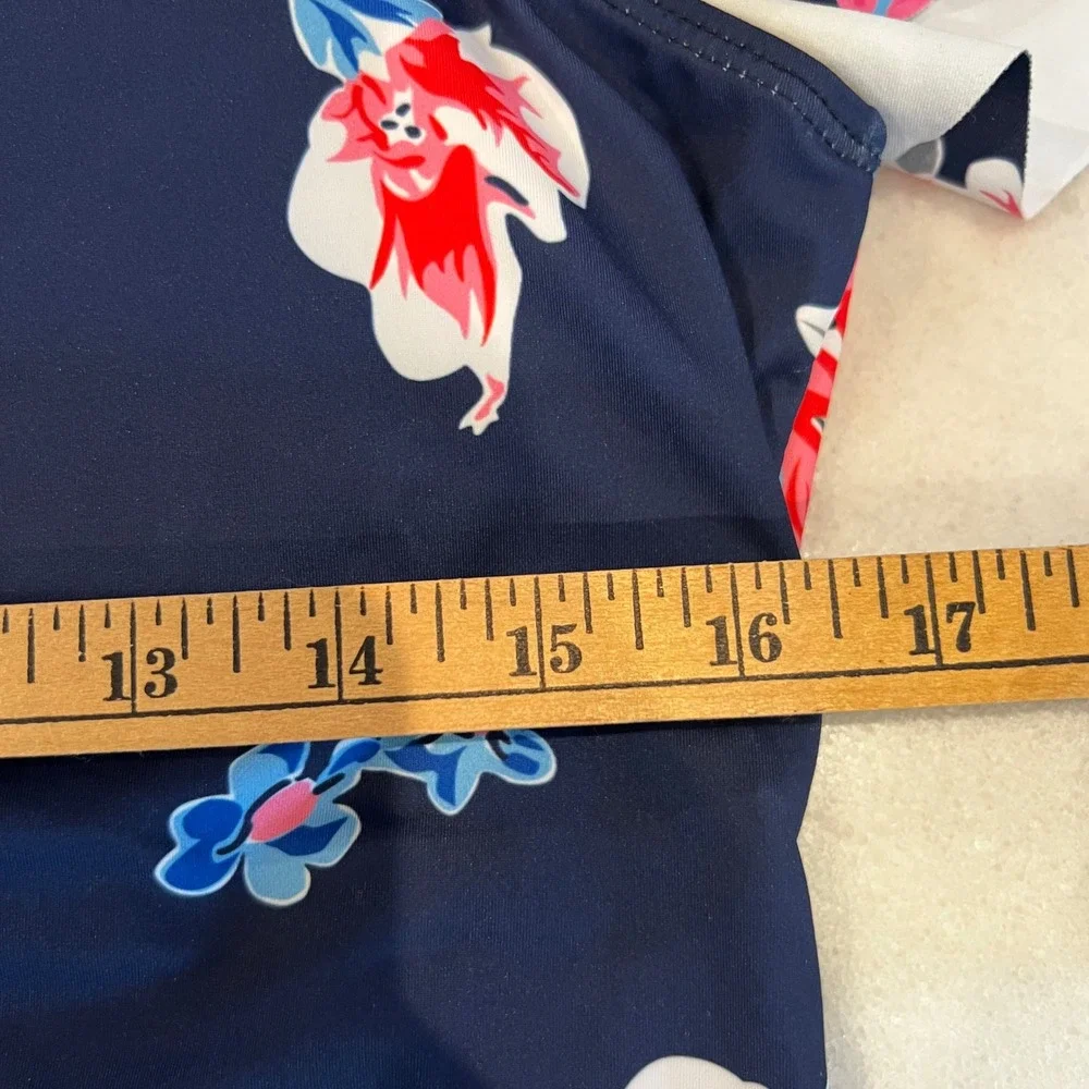 NWOT Floral Off-Shoulder Swimsuit XL One-Piece‎ Bathing Suit Navy